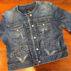 Custom Botanical Art | Upcycled GAP Jean Jacket | Forestcore Statement Piece